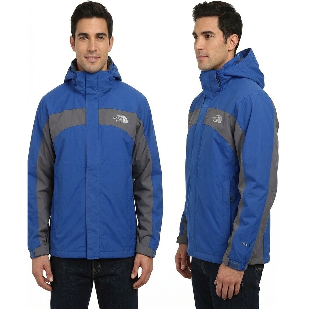 The North Face Mens Blue Gray Full Zip Hooded Jacket Size XL